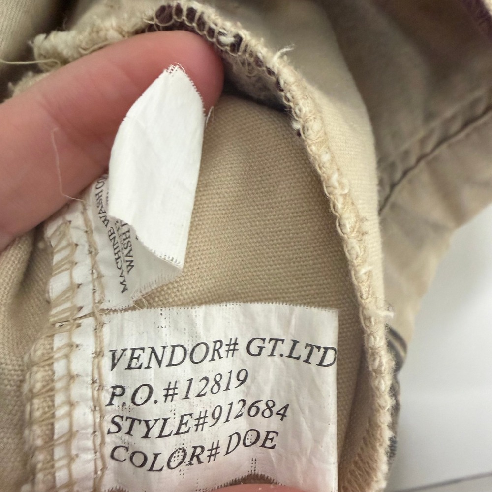 Vintage Bit & Bridle Western Horse Print Barn Jacket Tan Corduroy Trim Sz Large - Picture 9 of 11